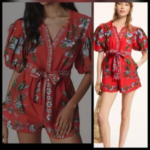 Farm Rio Red Floral Romper